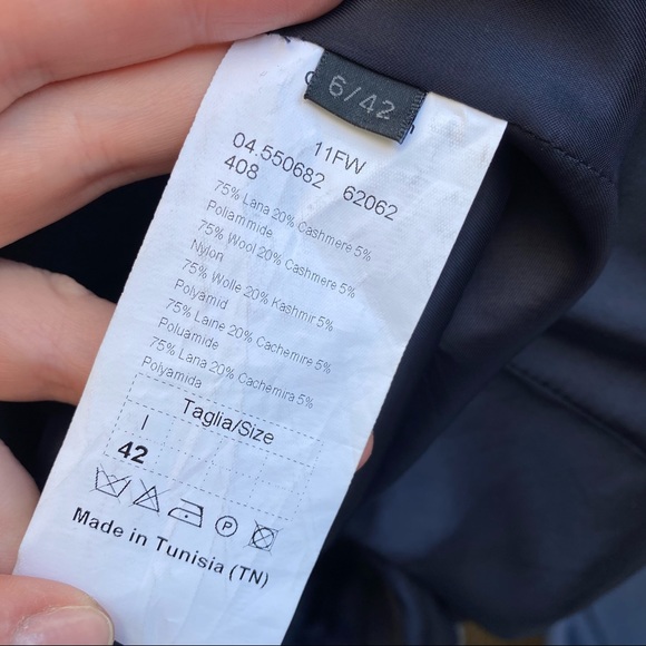 Calvin Klein long navy wool & cashmere coat 6 - Picture 11 of 11